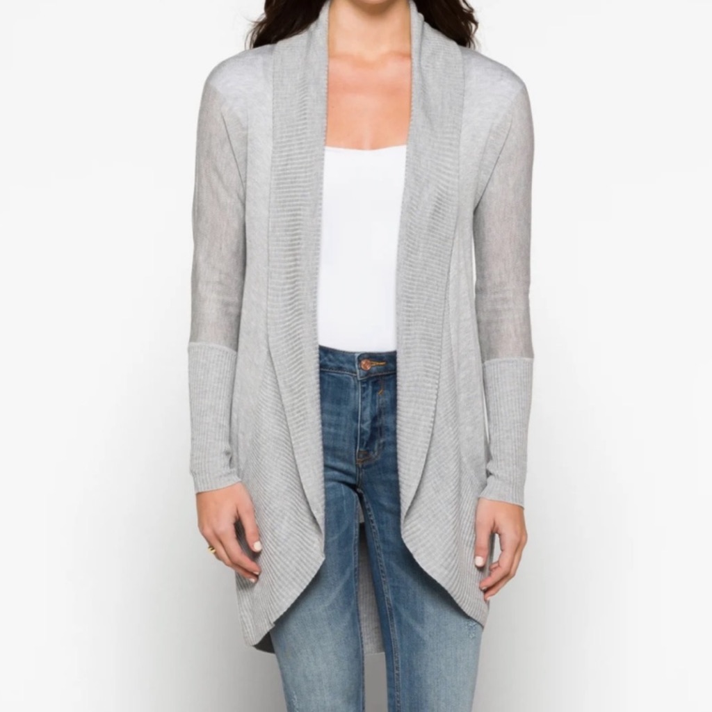 Rd Style Stitchfix Sonole Light Gray Open Drape Cardigan Size Xs